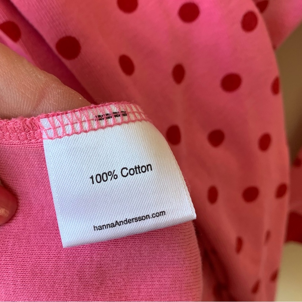 Hanna Andersson long sleeve pink with red polka dot dress excellent condition - Picture 4 of 5